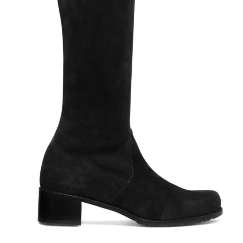 Stuart Weitzman Black Suede Over-the-Knee Boots